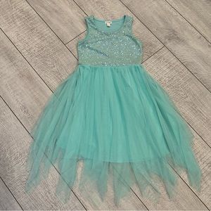 Cat & Jack blue sequins girl tulle dress